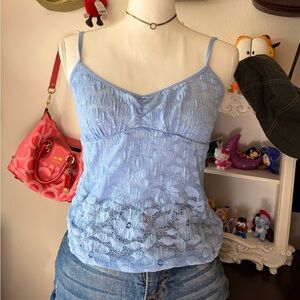 AERIE Light Blue Lace Women’s Top